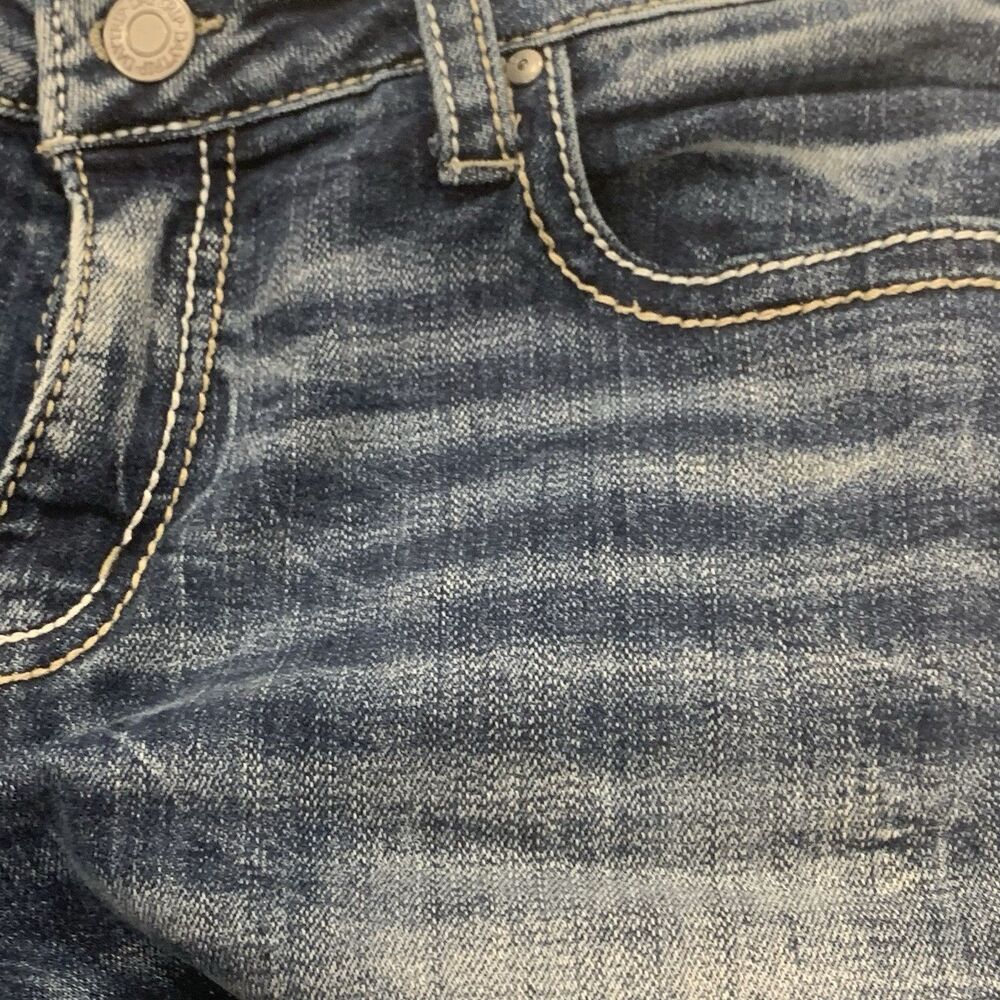 Daytrip Virgo Straight Fit Women’s 30R Med Wash Flat Pocket Stretch Distressed - Picture 5 of 16